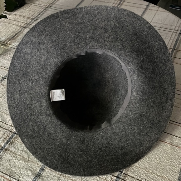 Charcoal Gray Wool Hat 4” Wide Brim Floppy Boho Cottagecore Peasant Romantic Hat - Picture 6 of 11